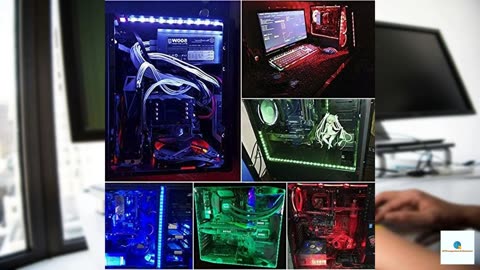 DS leddess RGB LED Strip Computer Lighting via Magnet with Controller for Desktop Computer