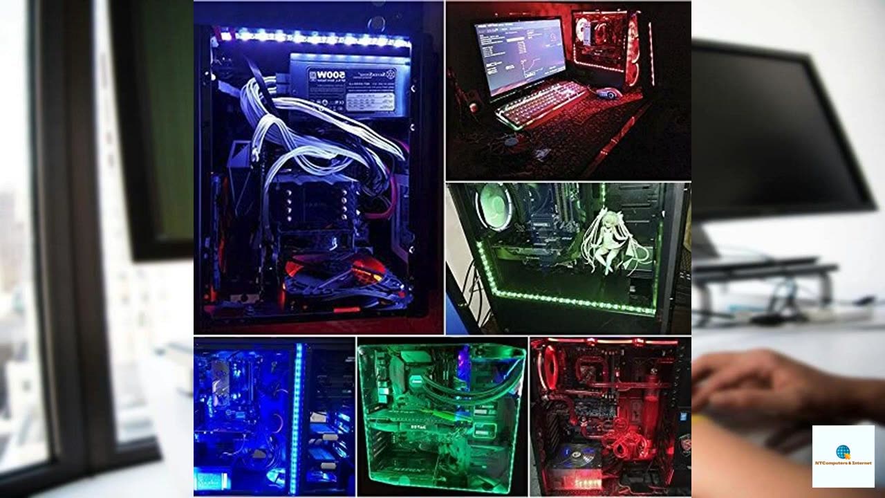 DS leddess RGB LED Strip Computer Lighting via Magnet with Controller for Desktop Computer