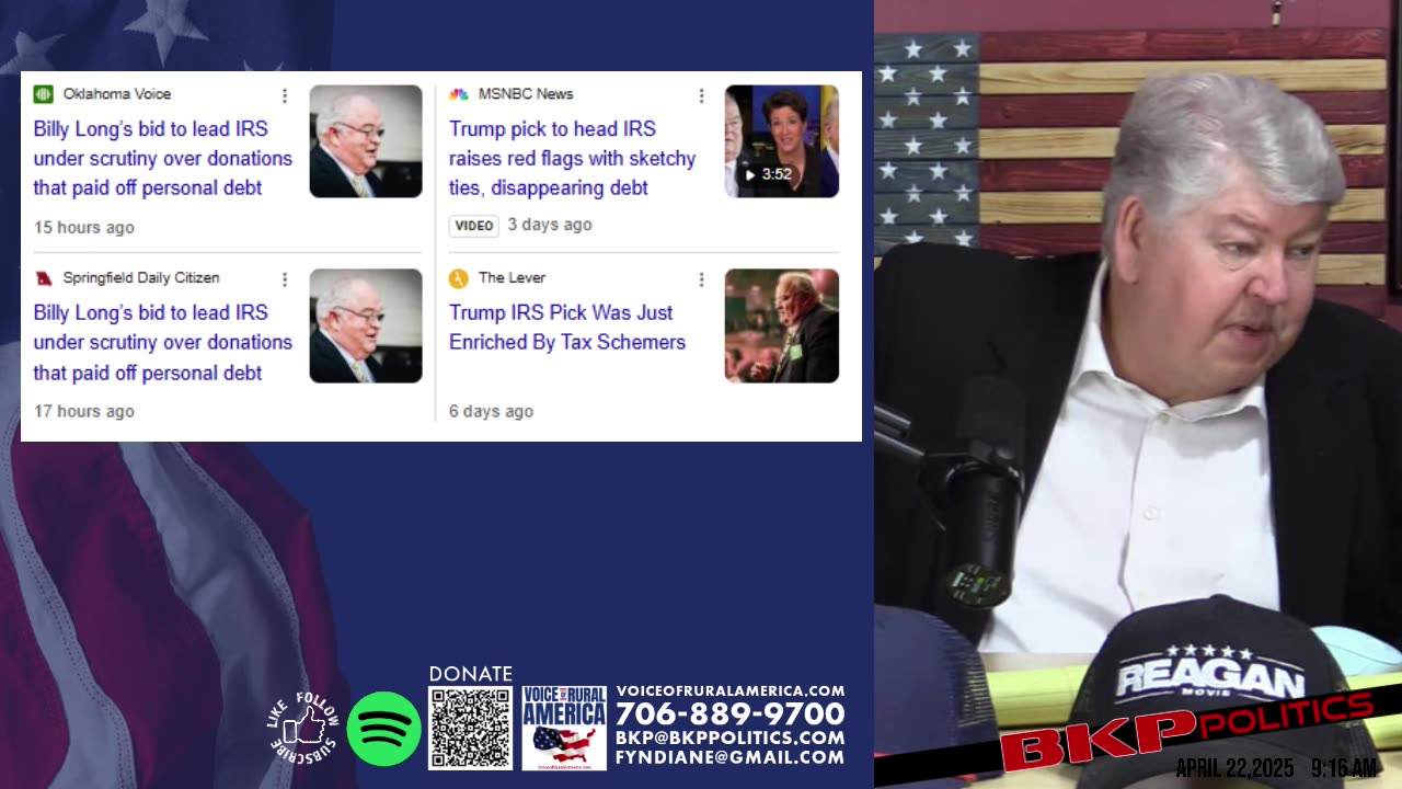 Deep State Power Plays: IRS Overhaul and Billy Long’s Confirmation Battle