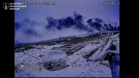 A column of Russian ATVs attempting to cross the Kazeny Torets River was destroyed by UAV