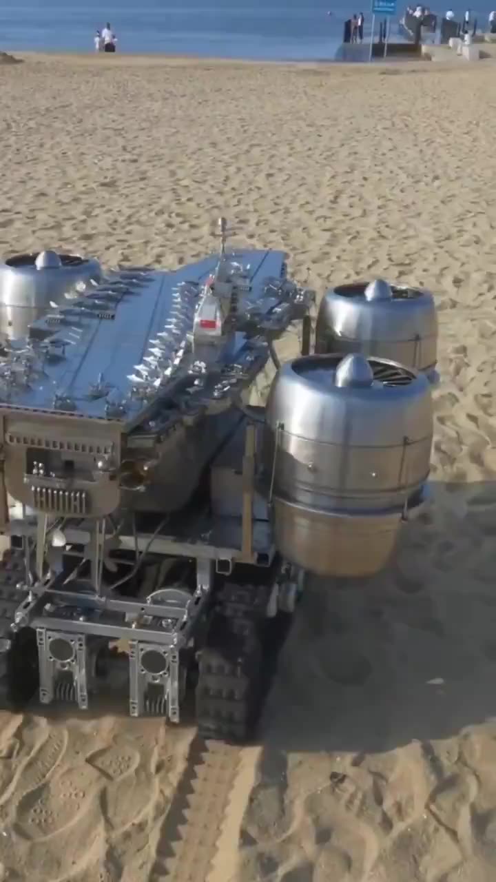 A GUY CREATED AN EXACT REPLICA OF AN AIRCRAFT CARRIER FOR HIS KIDS