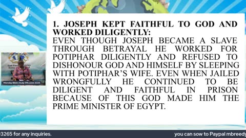 Monday Bible Study 9th June 2025