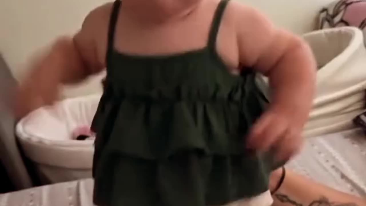 Cute baby happy with her dad