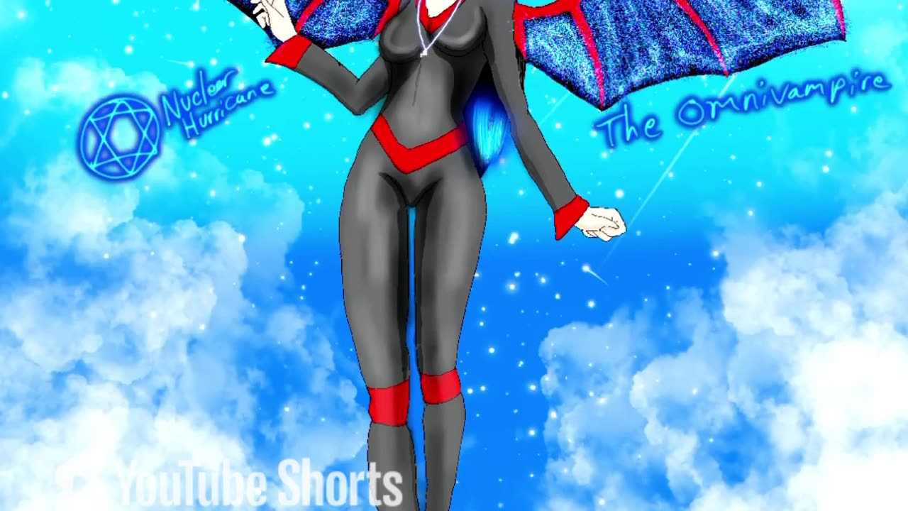 Oc speedpaint the Omnivampire with sparkly blue wings