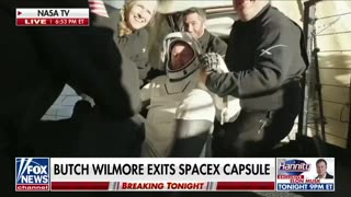 NASA astronauts Butch Wilmore and Suni Williams emerge safely from the SpaceX Crew