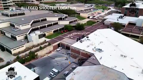 Drone footage of Kirk assassination with lighting adjusted 