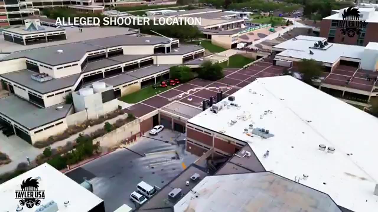 Drone footage of Kirk assassination with lighting adjusted