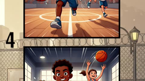 Kids Having Fun on the Basketball Court 🏀🎉
