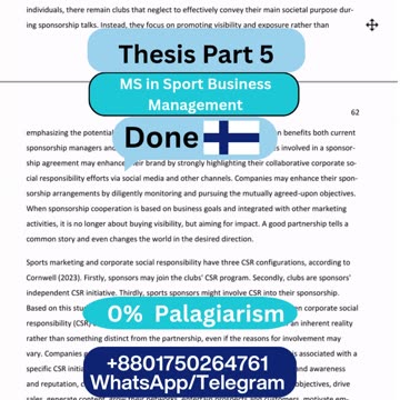 Student Work (Thesis ) | Part 5 JAMK MSc Sport Business | Final Discussion & Thesis Conclusion