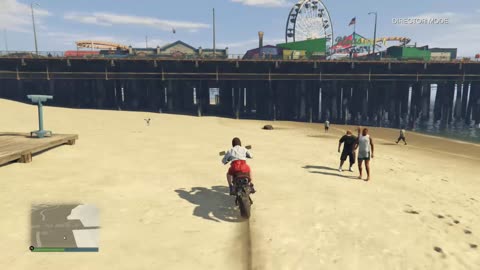 GTAV: Running Over People @ Vespucci & Del Perro Beach (Director Mode)-Date: 8/7/2018