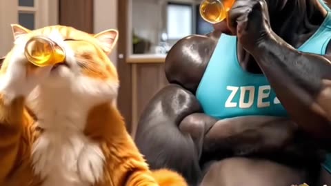 Scooter Cat on a Mission_ Piglets in Tow_ _aicat _funny _pet _cat _catlover