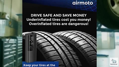 Airmoto Tire Inflator Portable Air Compressor - Air Pump For Car Tires with Digi