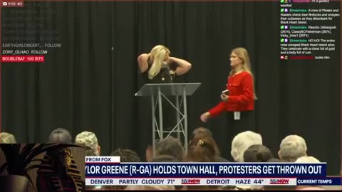 Protesters thrown out of MTG's Town Hall in #Atlanta.