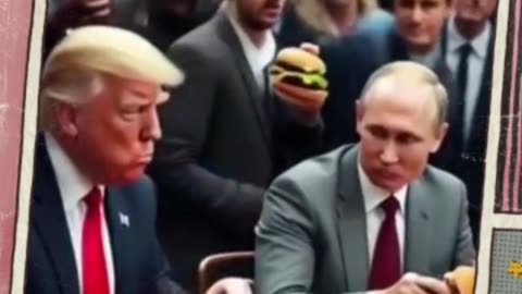 trump and putin buger eating compeition ai generated