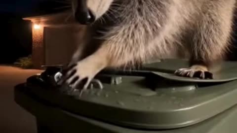 🦝🍽️ This Raccoon Found Food and You Won’t Believe Its Reaction 😂✨