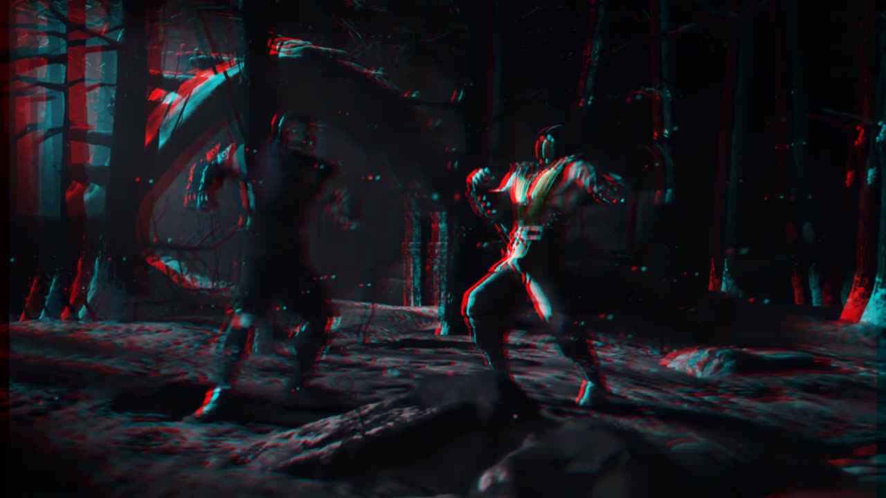 Mortal Kombat Scorpion vs Sub zero 3D Anaglyph Glasses