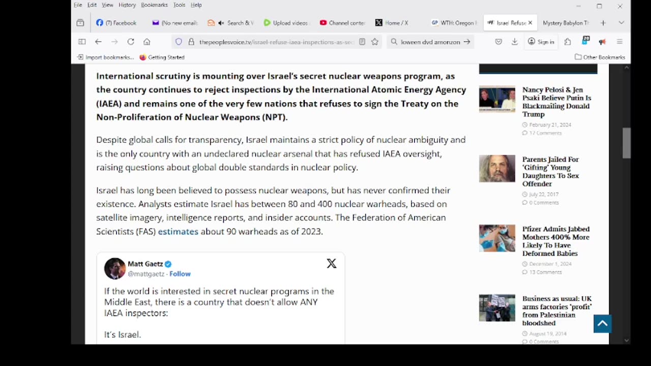 Israel Refuse IAEA Inspections As Secret Nuclear Program Exposed; ‘Samson Option’