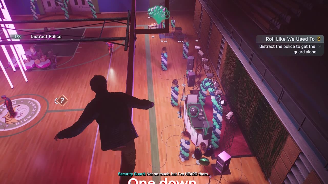 Going all Stealth Spider at the Basketball court.