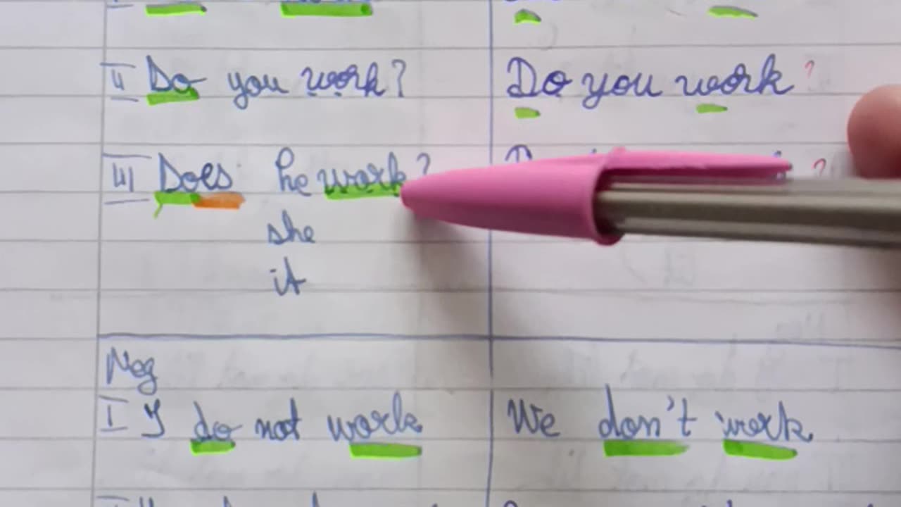 To WORK -Present Simple