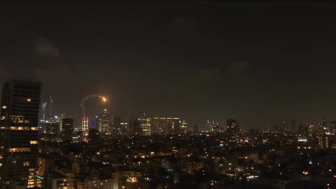 An Israeli interceptor missile misfired and appears to hit a building in Tel Aviv