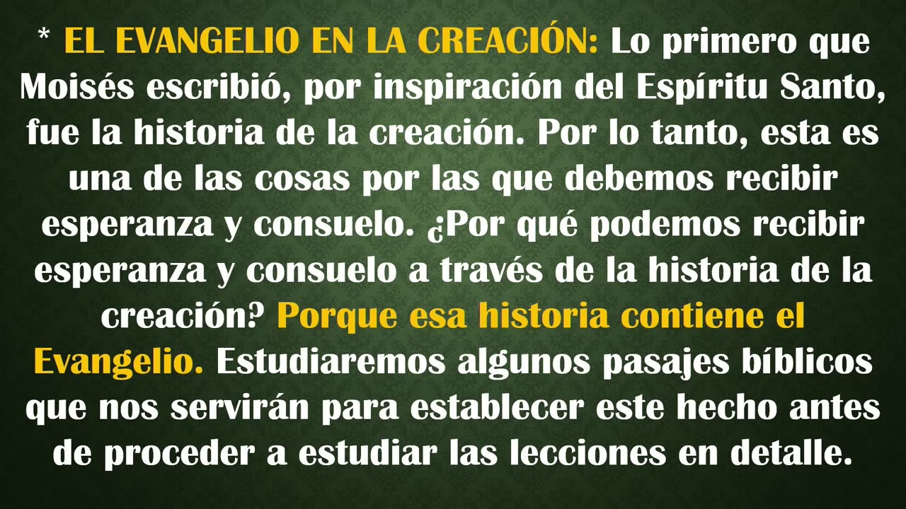 1. El Primer Día: Creación y Redención - Pr. John Lopera