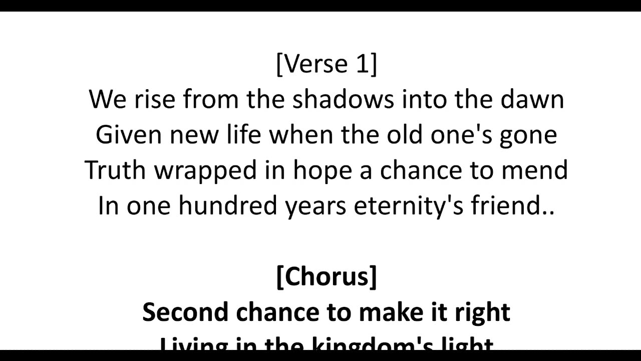 Second Chance To Make it Right gospel song lyrics video