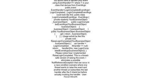 How do I pass objects in EventArgs