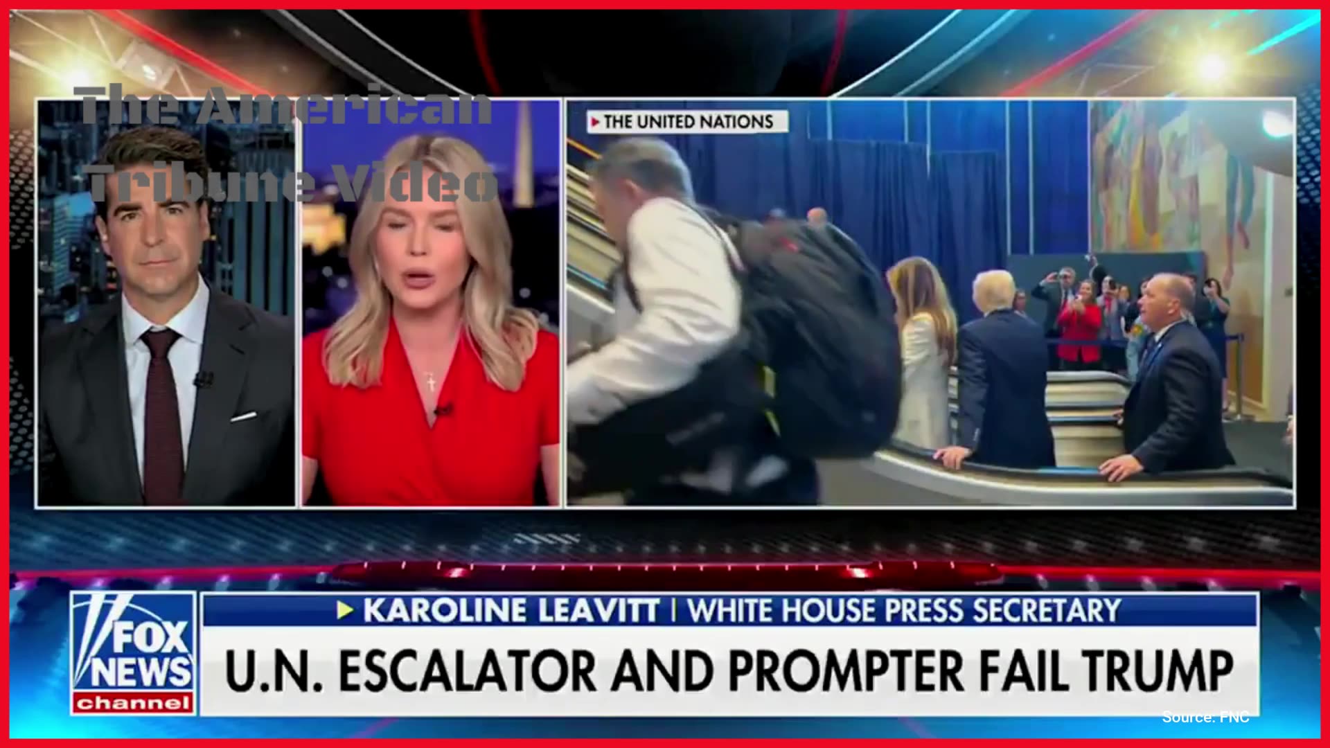 Leavitt Accuses UN of Sabotage in Wake of Escalator Incident that Knocked Melania Off Balance