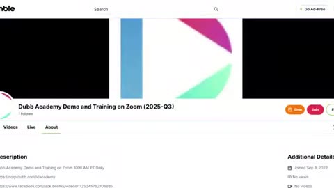 Dubb Academy Demo and Training on Zoom 1000 AM PT Daily