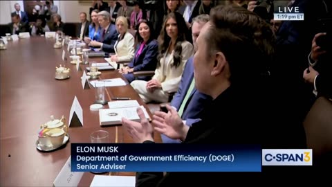 Elon Musk's report at today's cabinet meeting with Trump