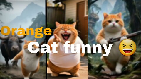 Orange Cat funny 😆 😄