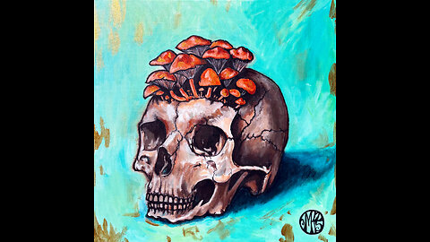 'Green Skull' Original Art Painting Timelapse 6-5-25