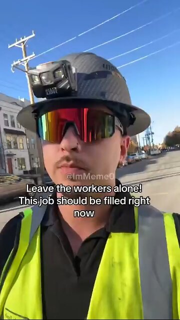 Man in North Carolina points to an empty construction site after ICE raids in the area.