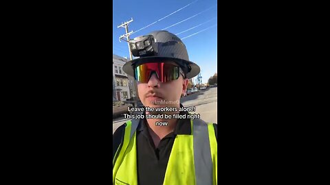 Man in North Carolina points to an empty construction site after ICE raids in the area.
