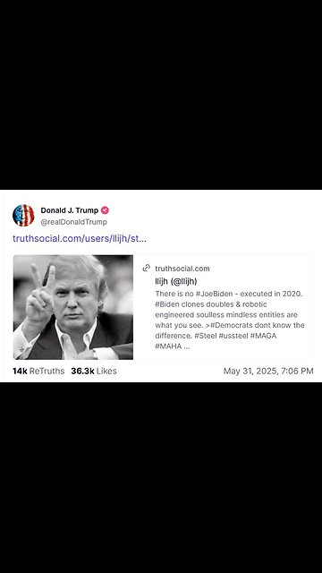 Trump Posts ‘Madcap Theory’ That Biden Was Killed in 2020