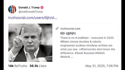 Trump Posts ‘Madcap Theory’ That Biden Was Killed in 2020
