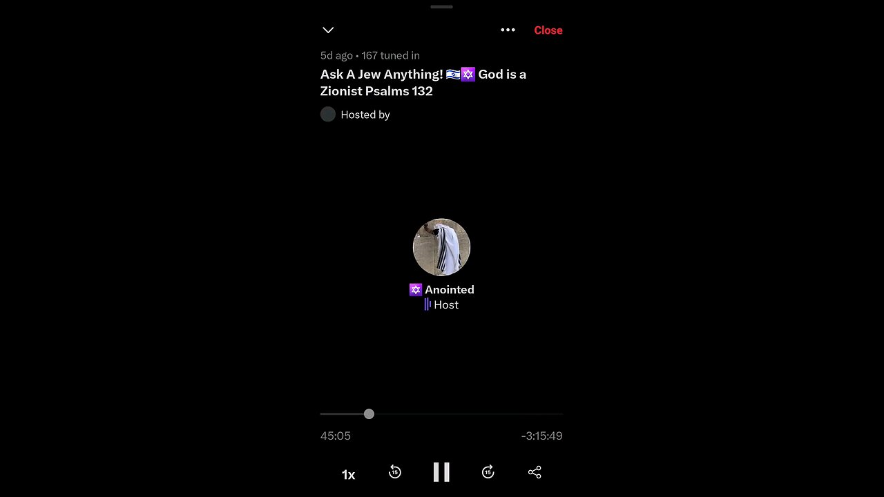 Jews listening to Adam Green clips live on X space