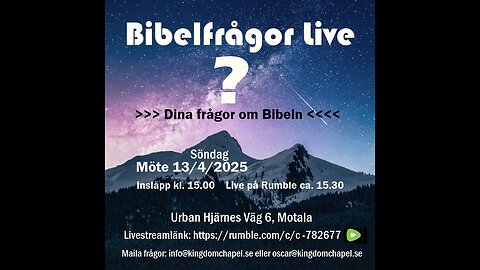 Kommer alla som inte tar emot Jesus till Helvetet? Kan AI stoppa ondska? Bibelfrågor Live 13/4/2025