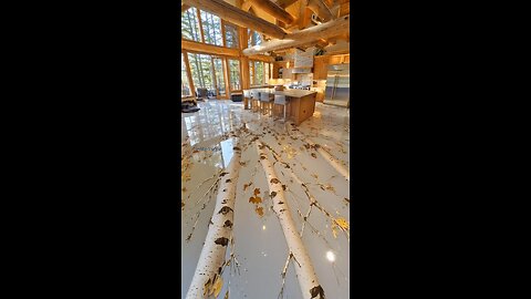 Absolutely gorgeous Aspen tree epoxy flooring!