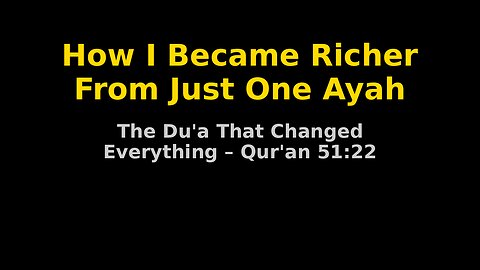 How I Became Richer by This Single Ayah – Life Changed After 7 Nights of Du’a!