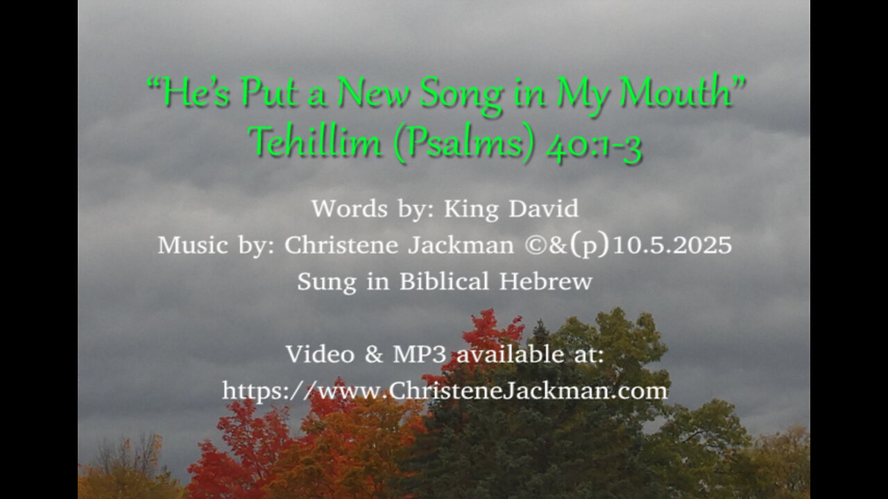 “He’s Put a New Song in My Mouth” Psalm 40:1-3, Christene Jackman
