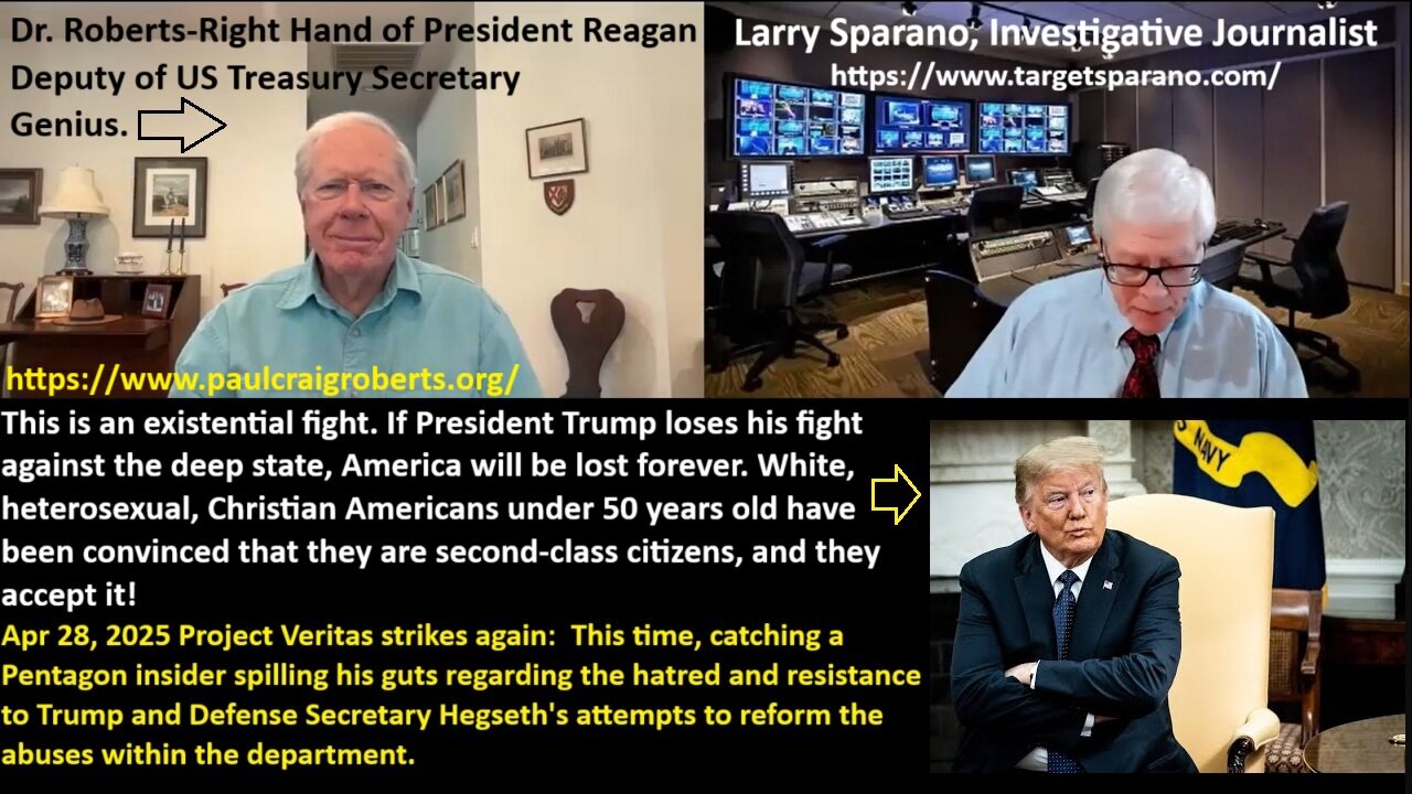 Dr Roberts: This is an existential crisis. If Trump loses his fight against the deep state, America will be lost. White, heterosexual, Christian Americans under 50 yrs. old have been convinced that they are second-class citizens, and they accept it!