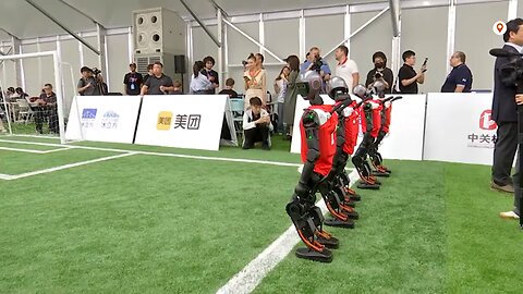 Chinese robot soccer teams train for World Humanoid Robot Games