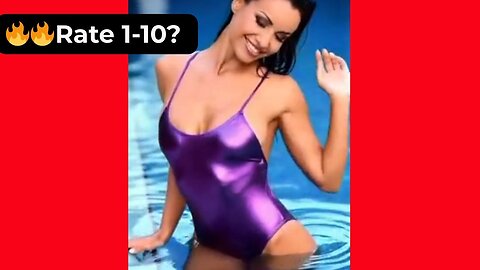 🔥 Rate Her Body in This Shiny Purple Swimsuit 1-10? 😍 Supermodel 4K