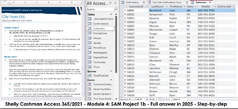 Shelly Cashman Access 365/2021 | Module 4: SAM Project 1b | City Tours Ltd. (Full answer 2025)