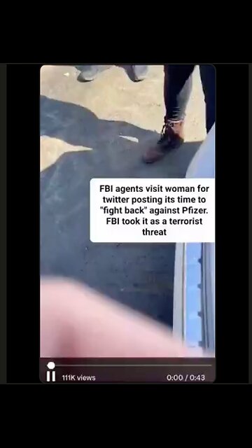 Real Terrorists (FBI) show up at ladys door for posting "Its time to fight back against Pfizer"