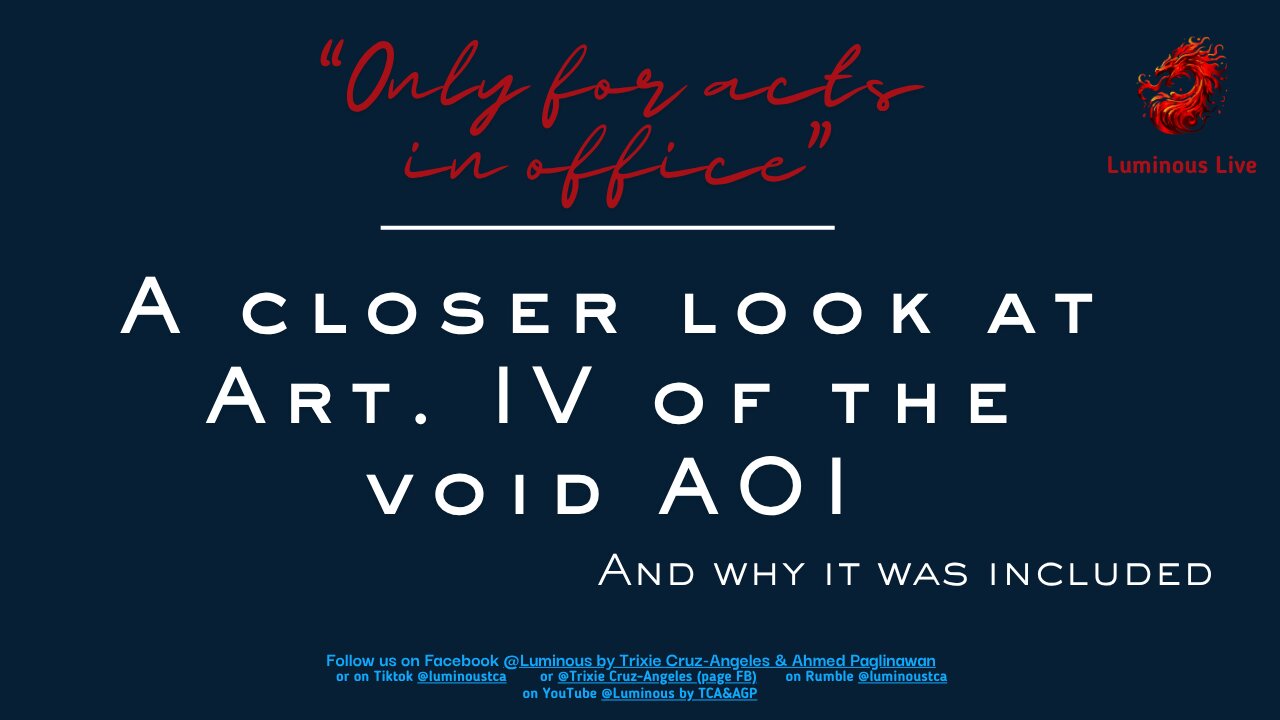 A closer look at Art IV and why the SC said NO