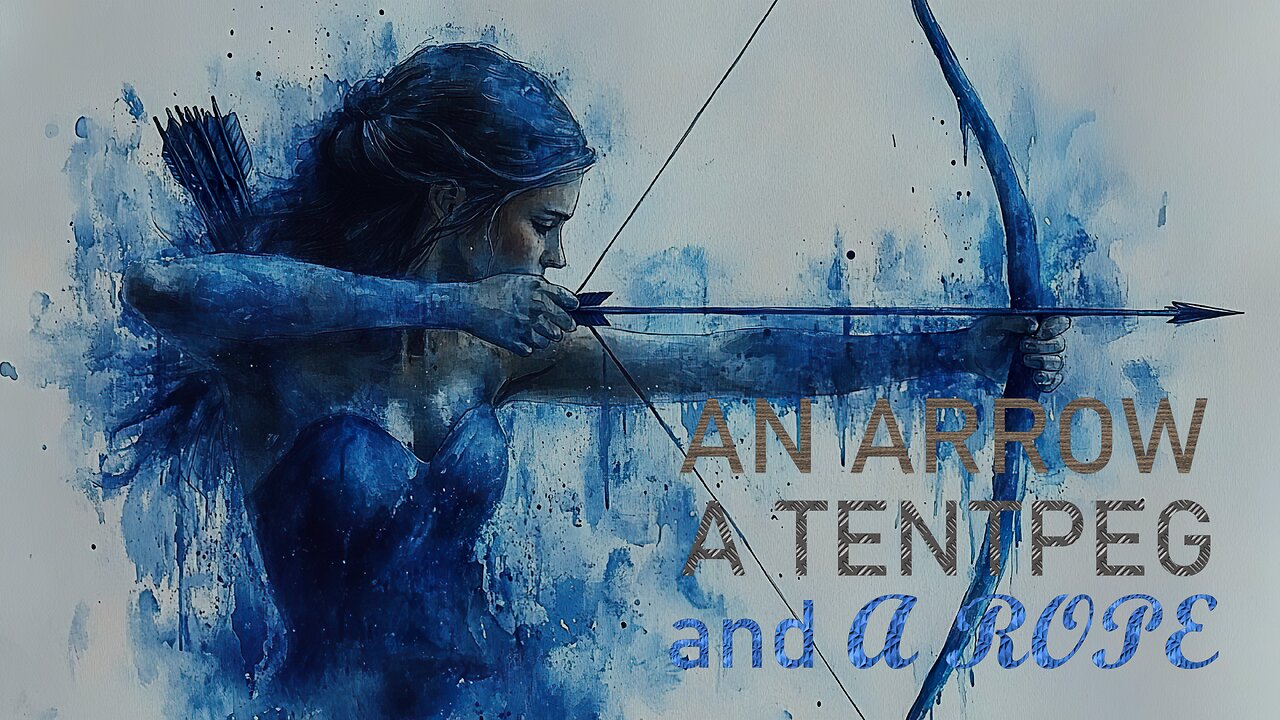 AN ARROW, A TENTPEG, and A ROPE