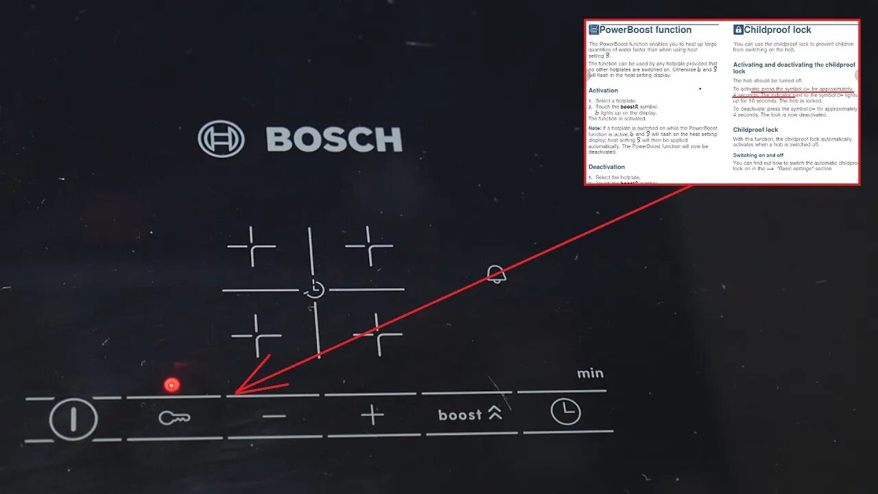 How to UNLOCK Bosch Induction Hob (Key & Child LOCK)