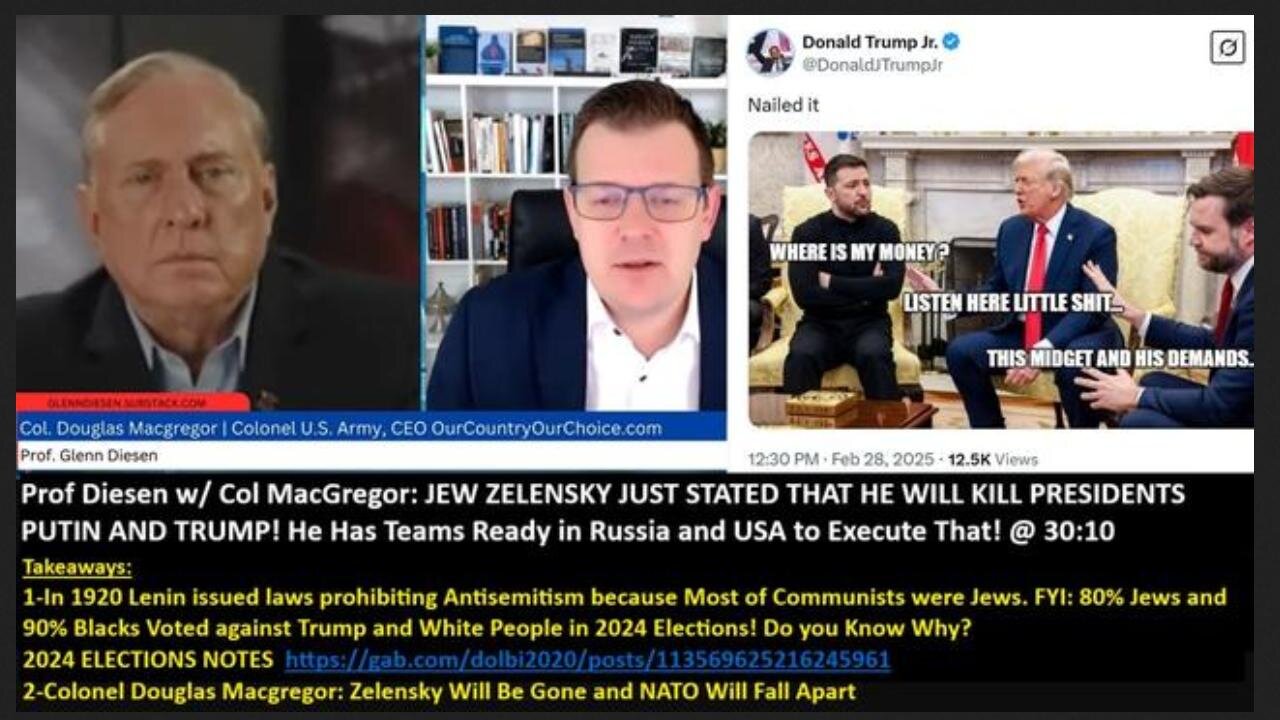 ZELENSKY WILL KILL PRESIDENT PUTIN & TRUMP!? @30:11 ~ Col Douglas MacGregor & Prof Diesen